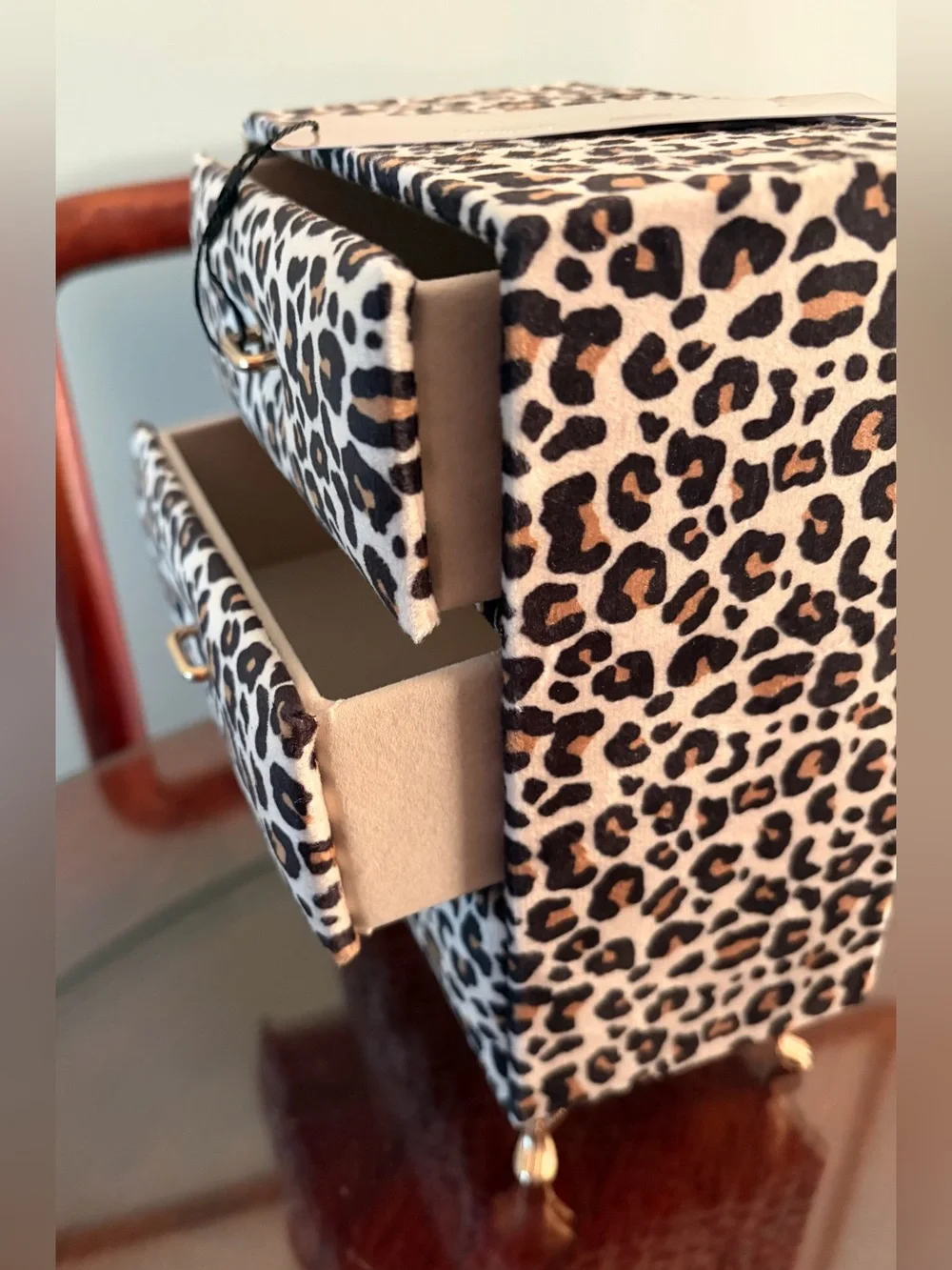 Leopard Print 3-Drawer Jewelry Organizer NWT